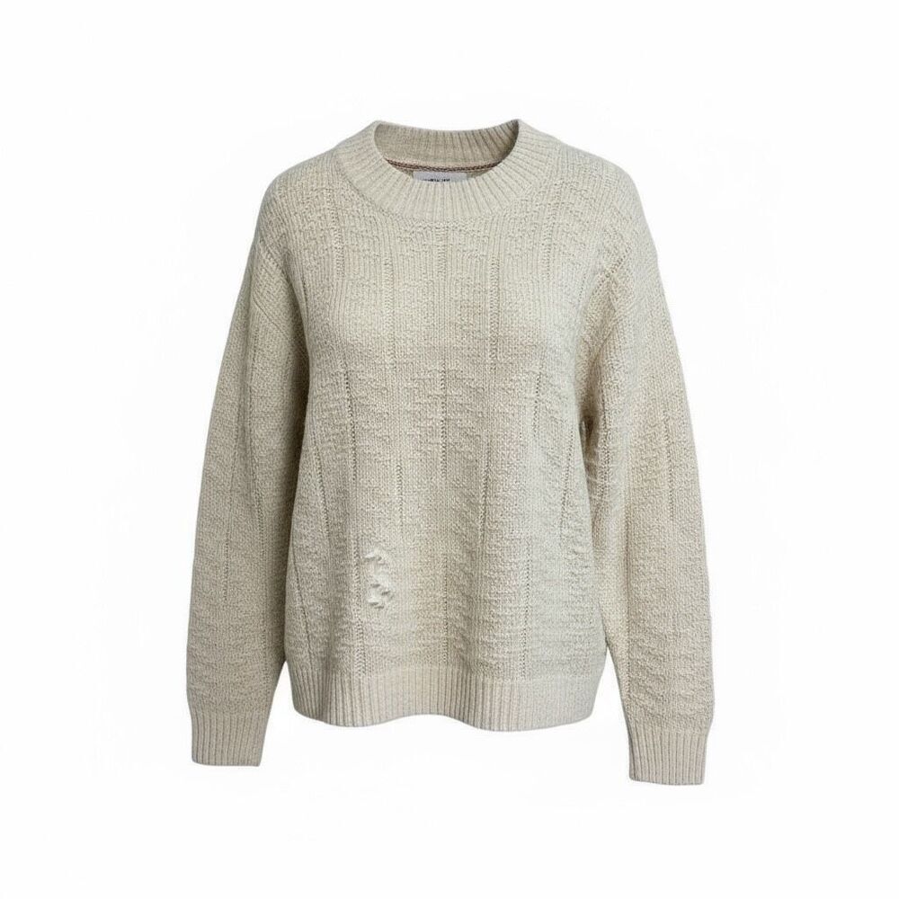 Original‎ Weatherproof Vintage Crew Neck Chunky Knit Sweater Cream Size Medium